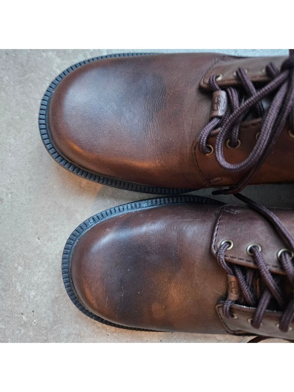 Timberland Waterpoof Lace Up Lug Shoes Brown Leather 8 NWOT - Picture 5 of 11